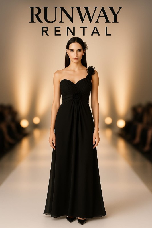 Vestido negro, hombre afuera, rosa negra tipo A.