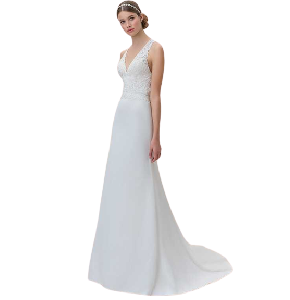 Vestido Moonlight color blanco de novia tipo sirena