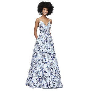 Mosaic Print Gown by Betsy and Adam