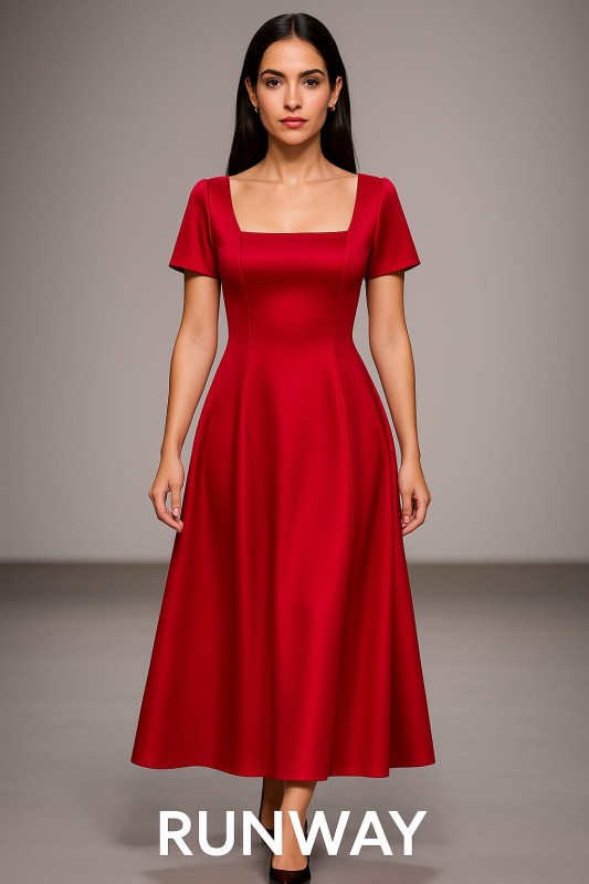 Vestido Alfred Angelo Color Rojo carmesi con mangas