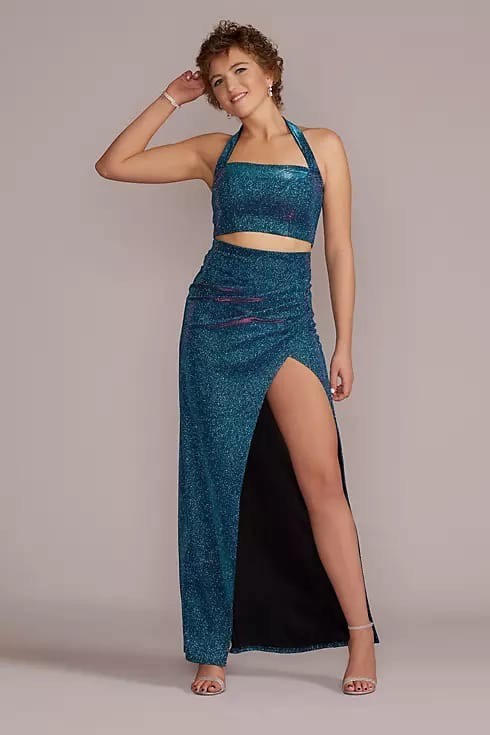 Vestido de 2 piezas, azul brillante