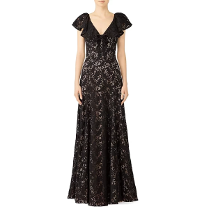 Vestido Negro de encaje, espalda y pecho en V, Sunday Silence