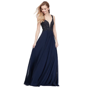 Plunging V Ball Gown