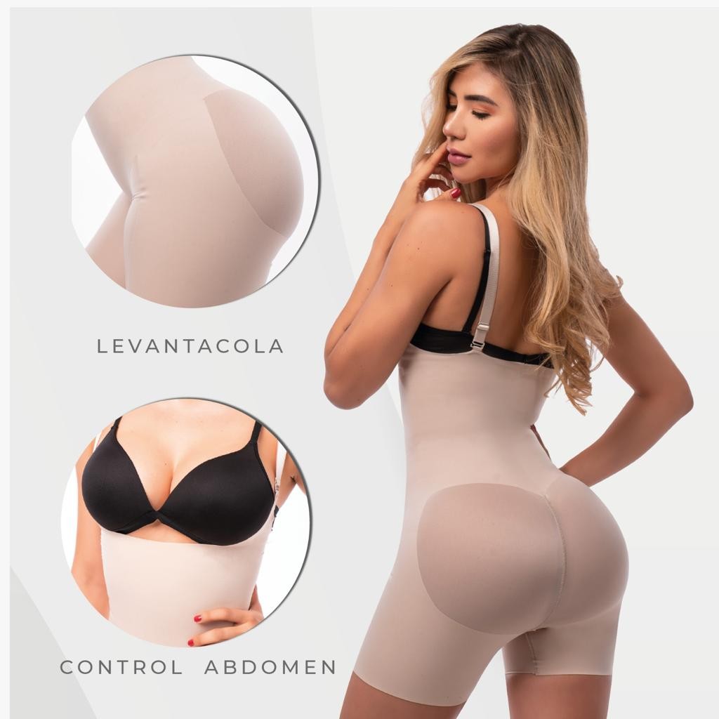 Faja senos Libres, sin costuras, tirante removible, Beige.