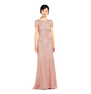 Scoop Back Sequin Gown