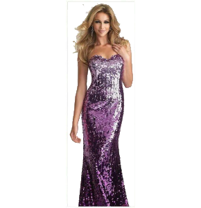 Vestido Morado de lentejuelas tipo sirena Marca Night Moves