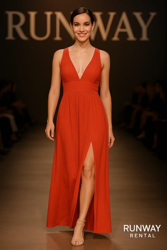 Vestido rojo, tipo A.