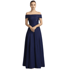 Vestido Winsor sin hombros Color azul oscuro tipo A