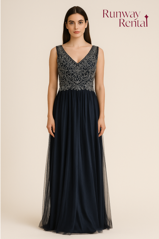 Sleeveless Tulle dress with beaded bodice