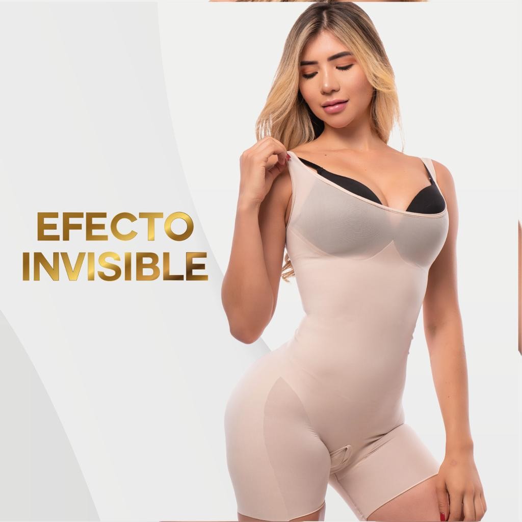 Faja con cubrimiento de bustos, Control abdomen, sin costuras.