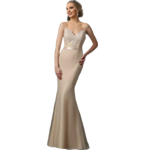 Vestido ASHLEY & JUSTIN, Talla 10 (M)  Beige con Bordado