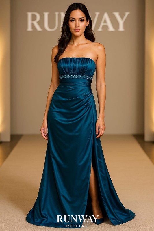 Blue Belted Gown by Madeline Gardener